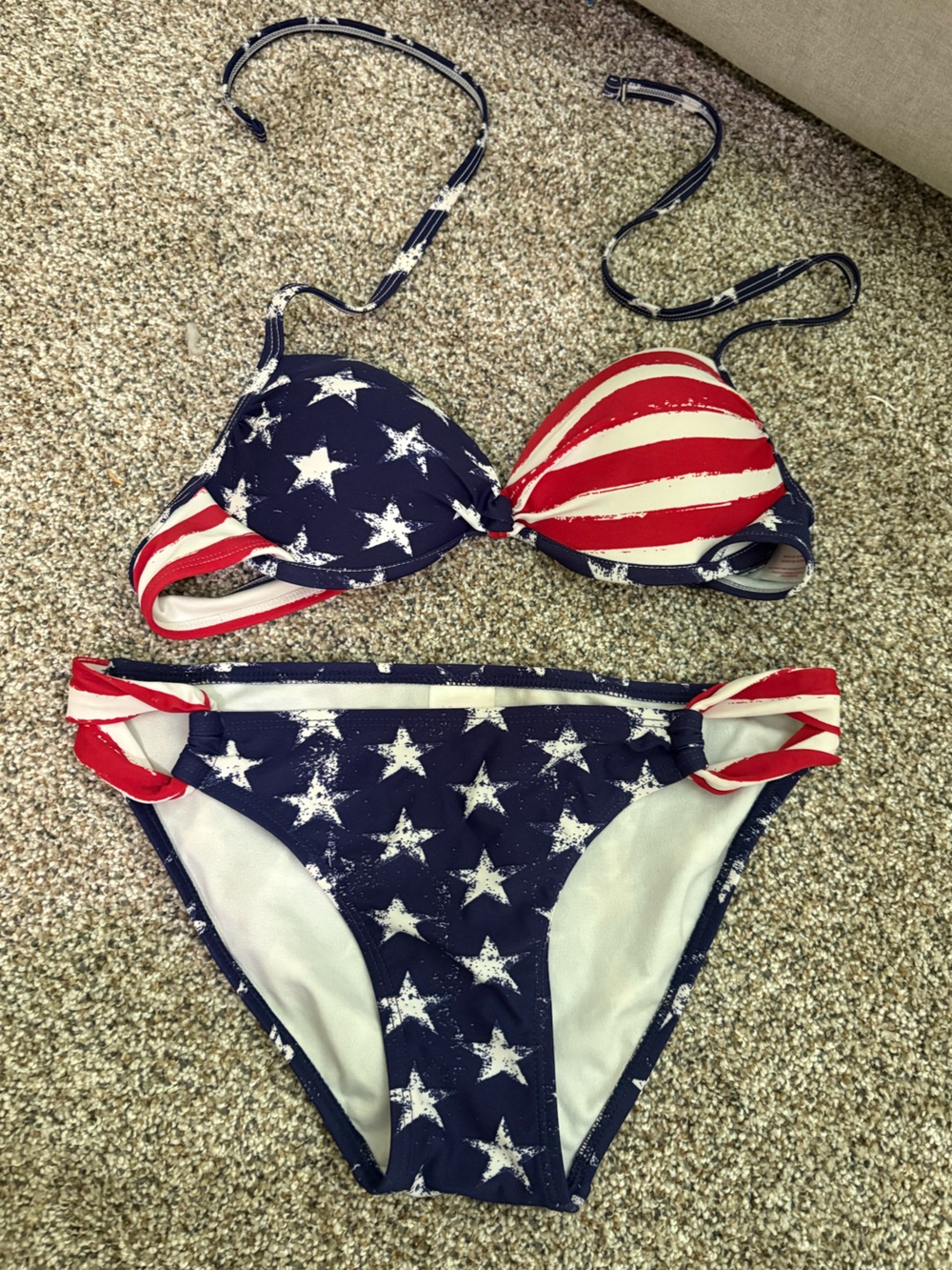 Women’s Stars & Stripes Two-Piece Swim Set - Navy, Red & White